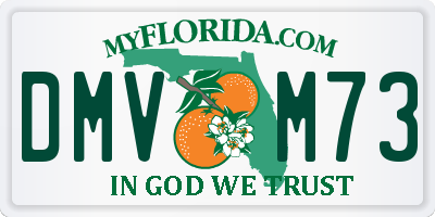 FL license plate DMVM73