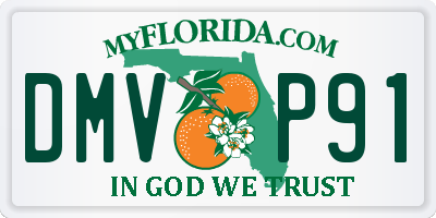 FL license plate DMVP91