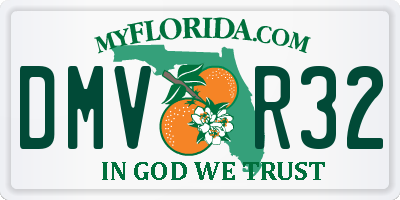 FL license plate DMVR32