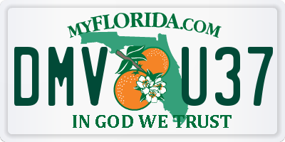 FL license plate DMVU37