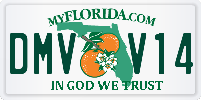 FL license plate DMVV14