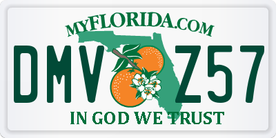 FL license plate DMVZ57