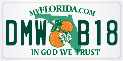 FL license plate DMWB18