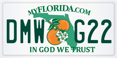 FL license plate DMWG22