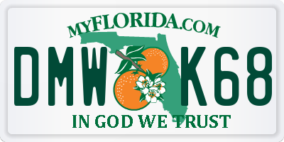 FL license plate DMWK68