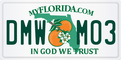 FL license plate DMWM03