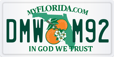 FL license plate DMWM92