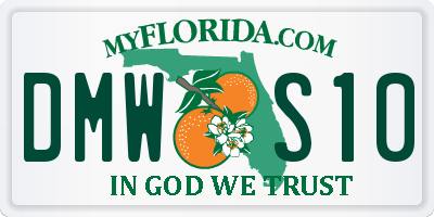 FL license plate DMWS10
