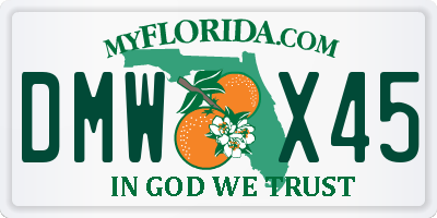 FL license plate DMWX45