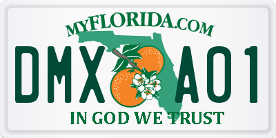 FL license plate DMXA01