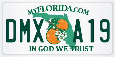 FL license plate DMXA19