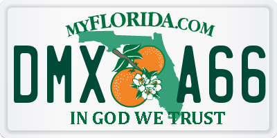 FL license plate DMXA66