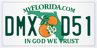 FL license plate DMXD51