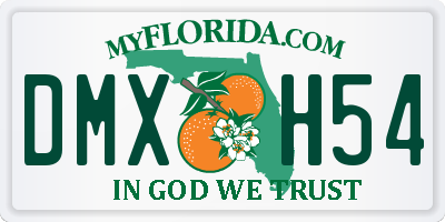 FL license plate DMXH54