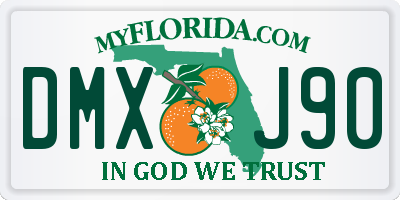 FL license plate DMXJ90