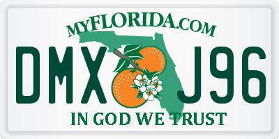 FL license plate DMXJ96