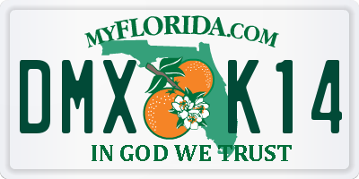 FL license plate DMXK14