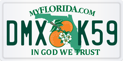 FL license plate DMXK59