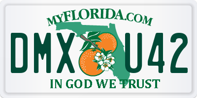 FL license plate DMXU42