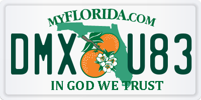 FL license plate DMXU83