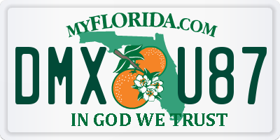 FL license plate DMXU87