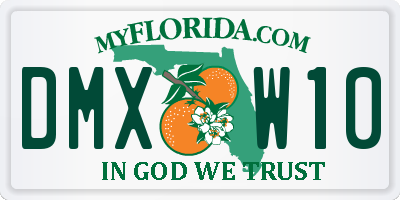 FL license plate DMXW10