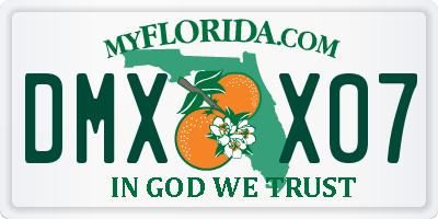 FL license plate DMXX07