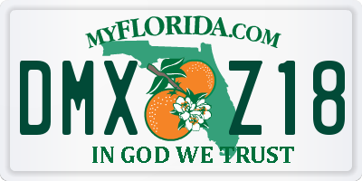 FL license plate DMXZ18