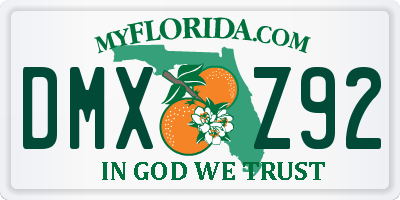 FL license plate DMXZ92