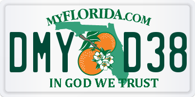 FL license plate DMYD38