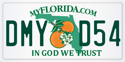 FL license plate DMYD54
