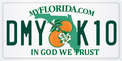 FL license plate DMYK10