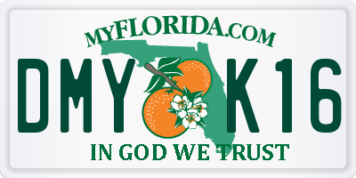 FL license plate DMYK16