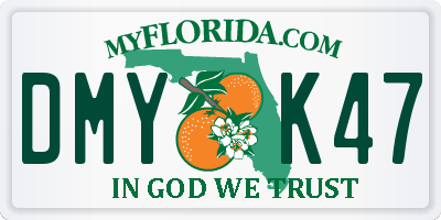 FL license plate DMYK47