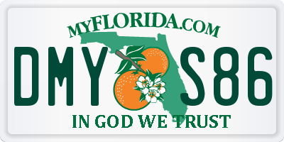 FL license plate DMYS86