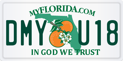 FL license plate DMYU18