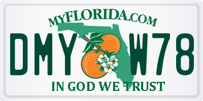 FL license plate DMYW78