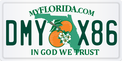 FL license plate DMYX86