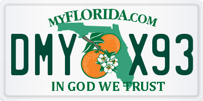 FL license plate DMYX93