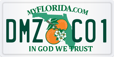 FL license plate DMZC01