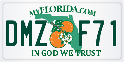 FL license plate DMZF71