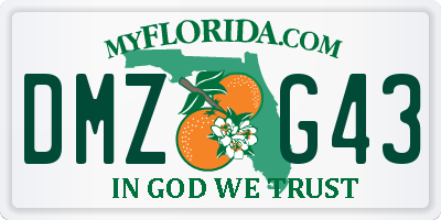 FL license plate DMZG43