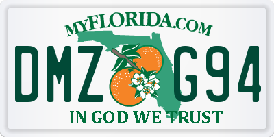 FL license plate DMZG94