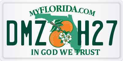 FL license plate DMZH27