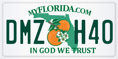 FL license plate DMZH40