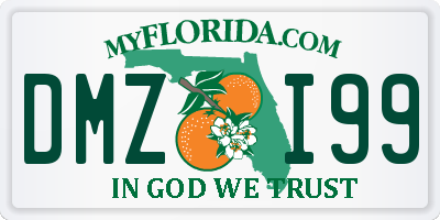 FL license plate DMZI99