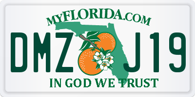 FL license plate DMZJ19