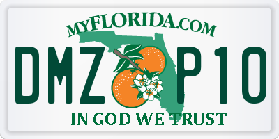 FL license plate DMZP10