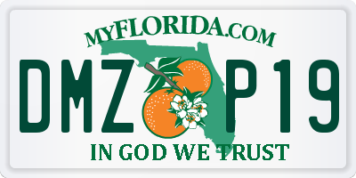 FL license plate DMZP19