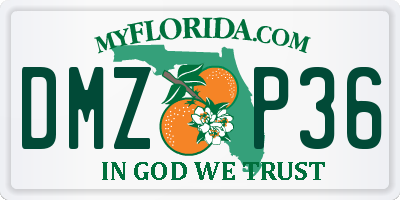 FL license plate DMZP36